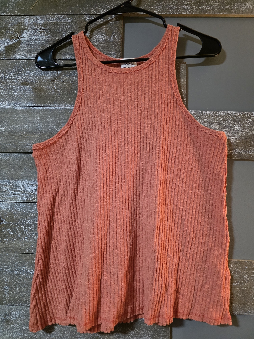 BKE Sleeveless Ribbed Tank in Coral Peach